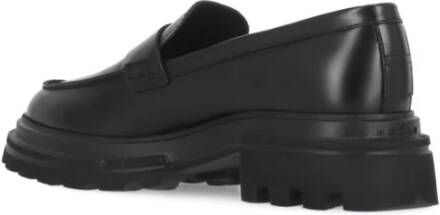 Hogan Zwarte Leren Loafers met Verhoogde Zool Black Dames