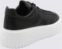 Hogan Zwarte Leren Sneakers Gewatteerd Bovenwerk Black Dames - Thumbnail 2