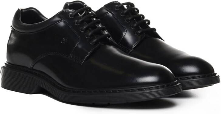 Hogan Zwarte leren sneakers met geheugenschuim Black Heren