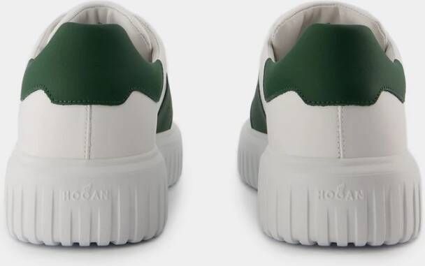 Hogan Zwarte Leren Sneakers met H Strepen White Heren