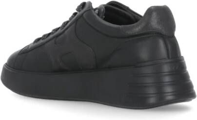 Hogan Zwarte Leren Sneakers met Lurex Details Zwart Dames