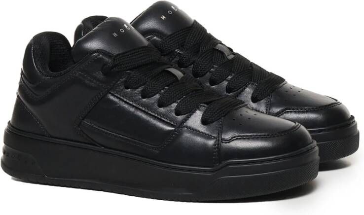 Hogan Zwarte Leren Sneakers met Rubberen Zool Black Heren