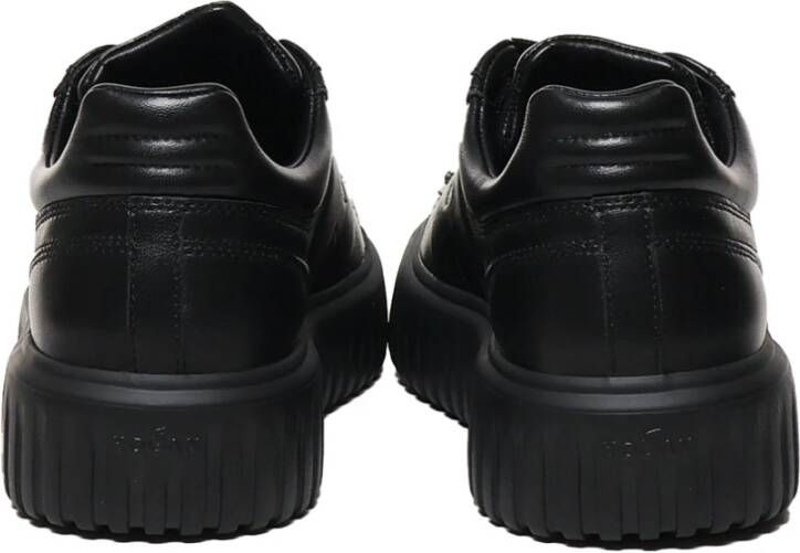 Hogan Zwarte leren sneakers met Side H Black Heren