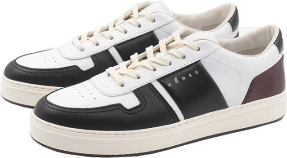 Hogan Zwarte leren sneakers met witte details Black Heren