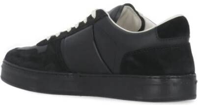 Hogan Zwarte Leren Sneakers Ronde Neus Logo Black Heren