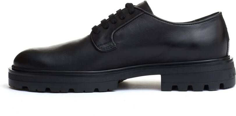 Hogan Zwarte Leren Veterschoenen Black Heren