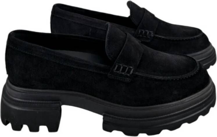 Hogan Zwarte Loafer Tankzool Black Dames