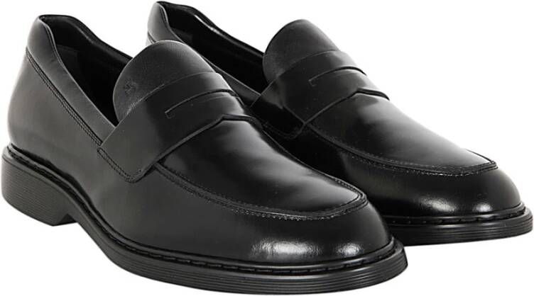 Hogan Zwarte Loafers voor Moderne Mannen Black Heren