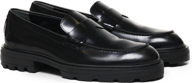 Hogan Zwarte Patentleren Platte Schoenen Black Heren