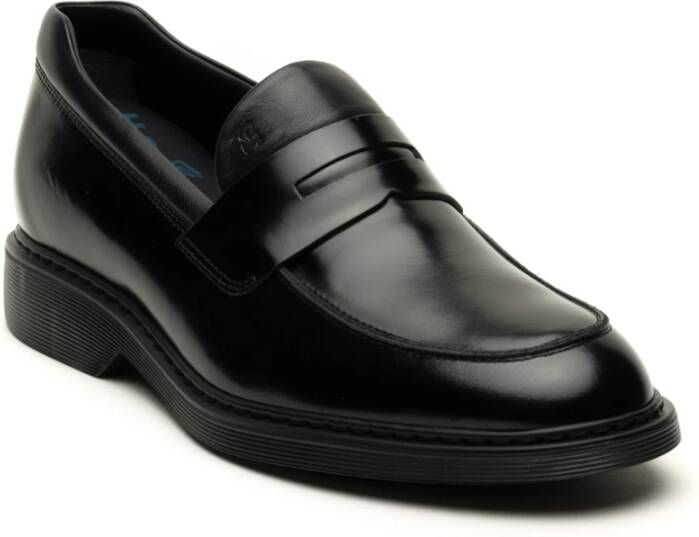 Hogan Zwarte platte mocassinschoenen Black Heren