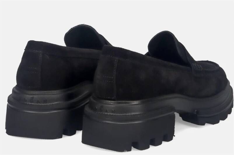 Hogan Zwarte Saddle Mocassins met Extra-Lichte Zool Black Dames