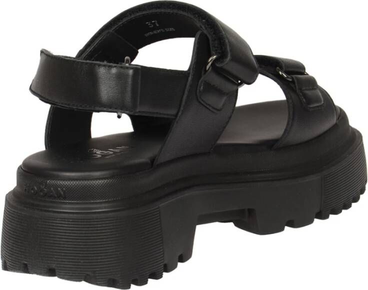 Hogan Zwarte Sandalen met Bandje Black Dames