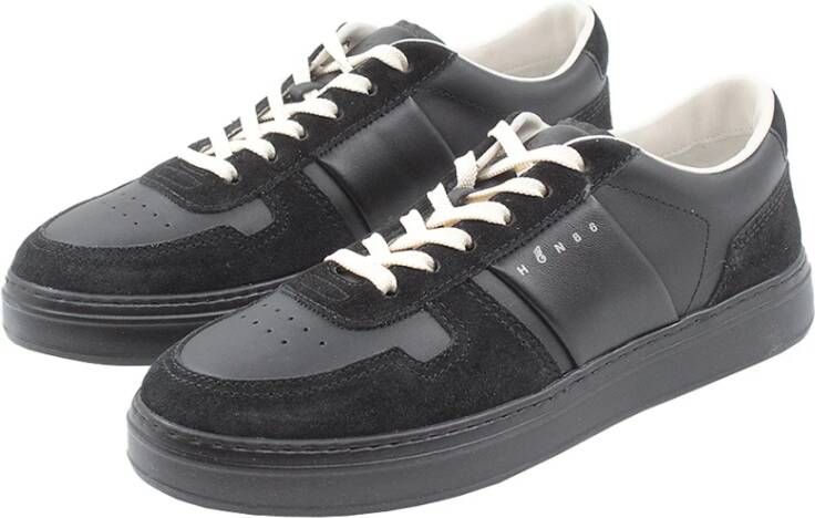 Hogan Zwarte Sneakers met Suède en Leer Black Heren