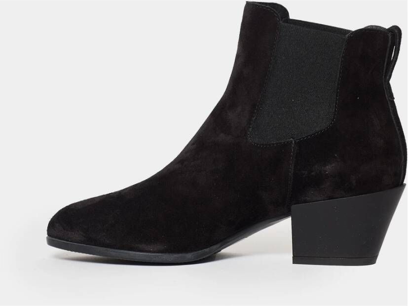 Hogan Zwarte Suède Enkellaarzen Aw23 Black Dames