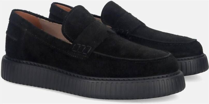 Hogan Zwarte Suède Heren Mocassin Schoenen Black Heren