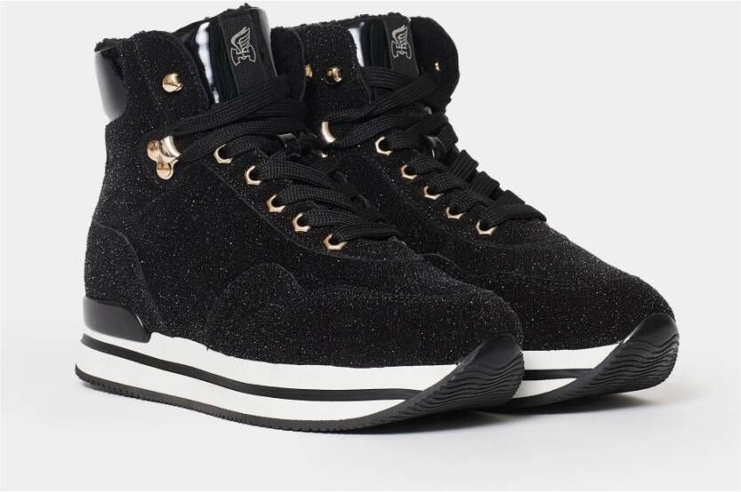 Hogan Zwarte Suède Sneakers Aw23 Black Dames