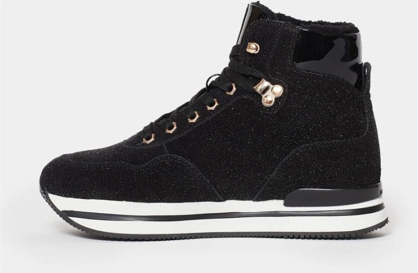 Hogan Zwarte Suède Sneakers Aw23 Black Dames