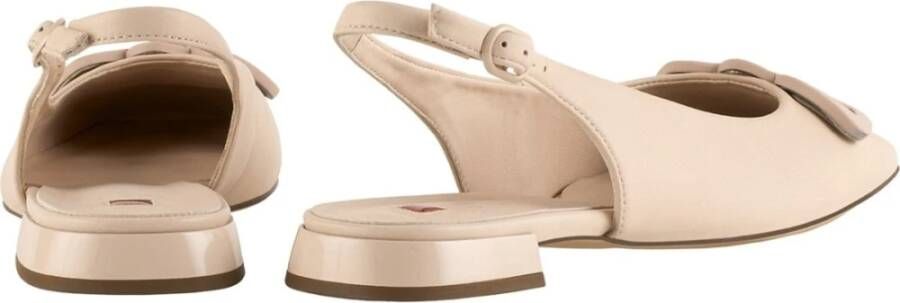 Högl Stijlvolle Leren Ballerina`s Beige Dames