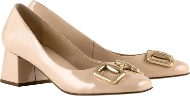 Högl Beige Patentleren Pumps voor Zakelijke Kleding Beige Dames