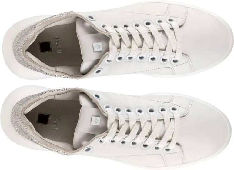 Högl Metallic witte sneaker met platformzool White Dames