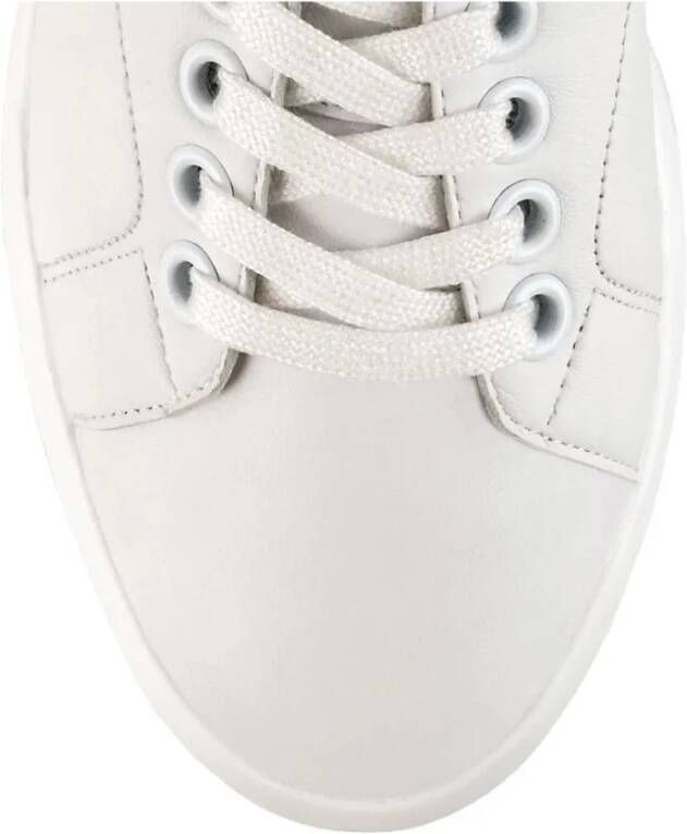 Högl Metallic witte sneaker met platformzool White Dames