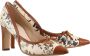 Högl Beige Bruin Bloemenprint Leren Pumps Beige Dames - Thumbnail 3