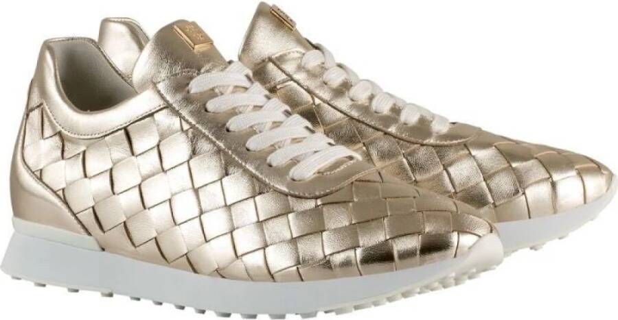 Högl Metallic Gouden Leren Sneakers Geel Dames