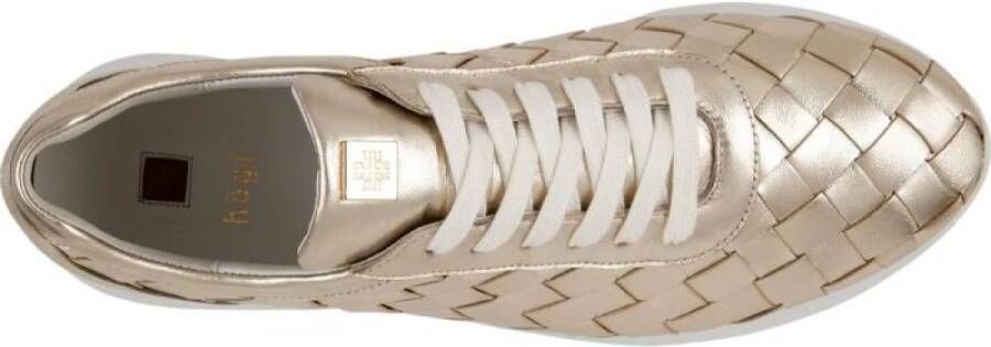 Högl Metallic Gouden Leren Sneakers Geel Dames