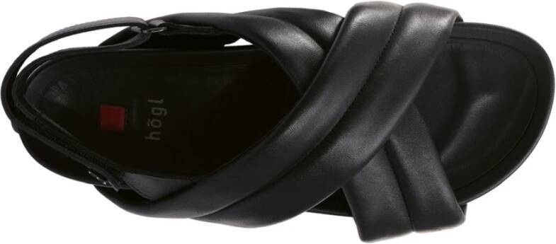 Högl Zwarte Casual Open Platte Sandalen Black Dames