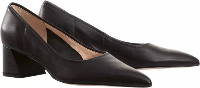 Högl Zwarte Leren Blokhak Pump Black Dames