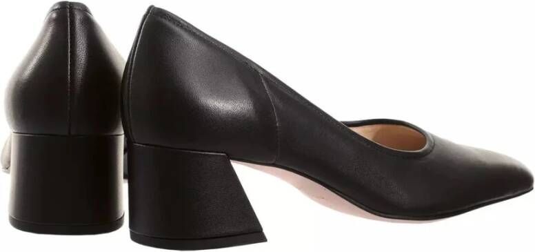 Högl Zwarte Leren Blokhak Pump Black Dames