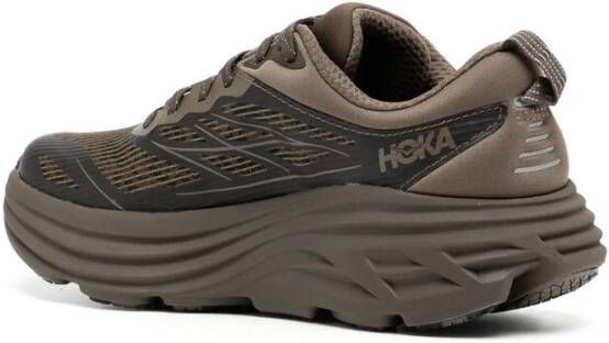 Hoka One Bruine Panel Sneaker met Logo Print Brown Heren