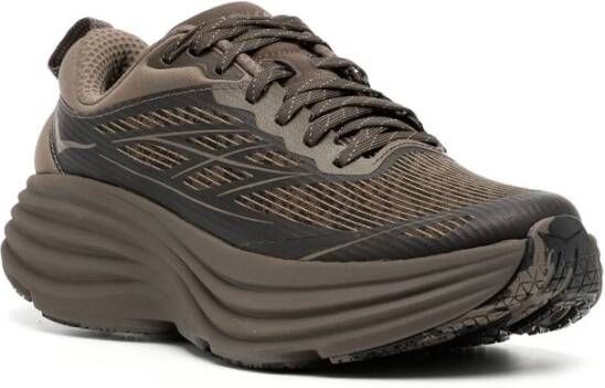 Hoka One Bruine Panel Sneaker met Logo Print Brown Heren