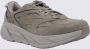 Hoka One Donkergrijze Kalfssuède Chunky Sneakers Beige Heren - Thumbnail 3