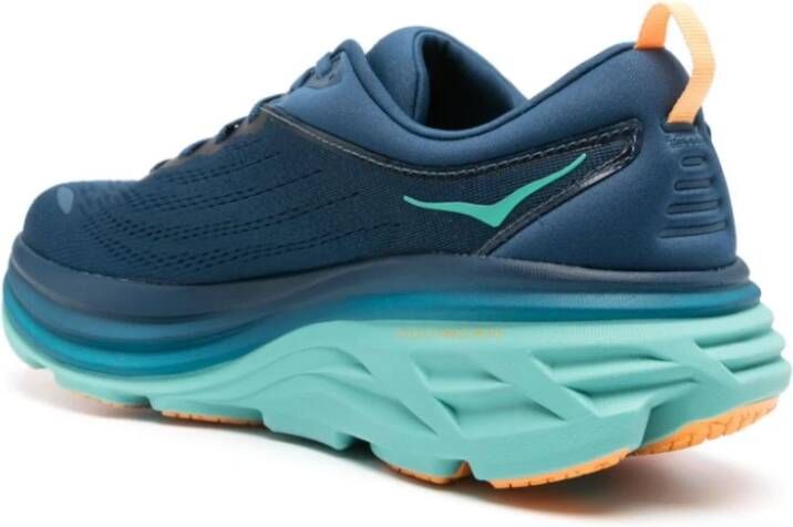 Hoka One Gebreide Sneakers met Oversized Rubberen Zool Blue Heren