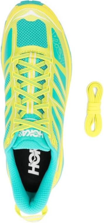 Hoka One Gele Mesh Sneakers Chunky Zool Yellow Heren