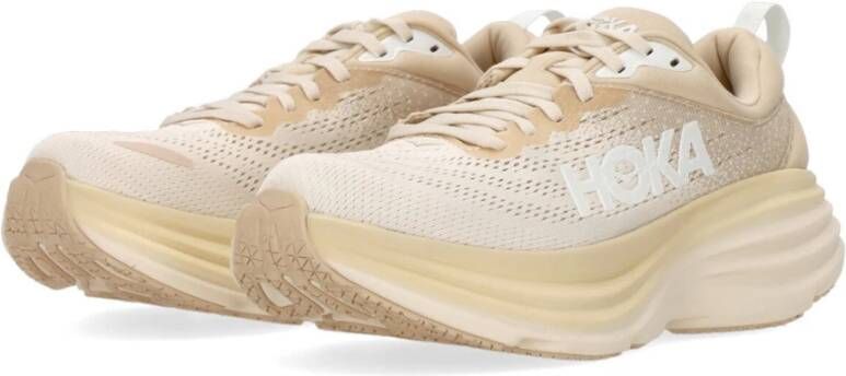 Hoka One Heren Bondi 8 Outdoor Schoen Beige Heren