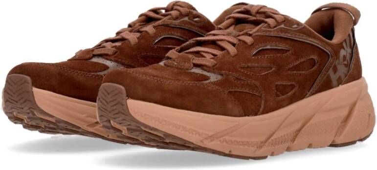 Hoka One Heren Clifton L Suede Outdoor Schoen Brown Heren