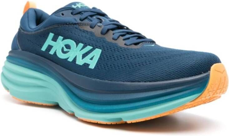 Hoka One Multikleur Sneakers met Gebreide Panelen Blue Heren