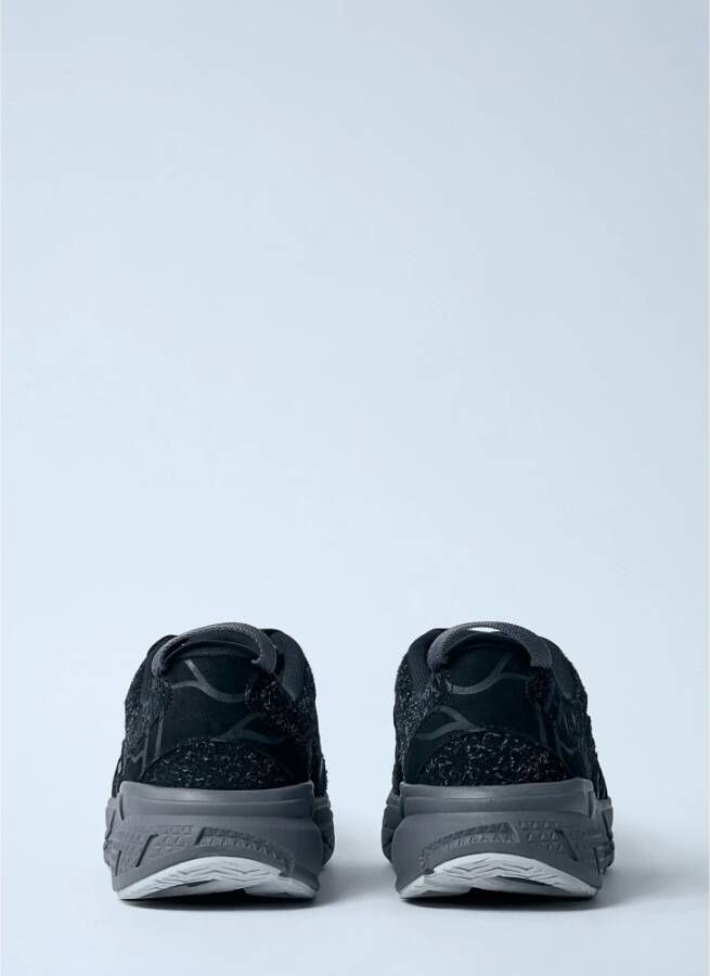 Hoka One Suede Sneakers met Logo Applique Black Heren