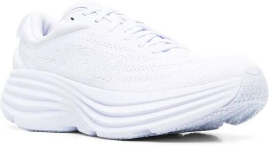 Hoka One Witte Logo Print Chunky Sneakers White Heren