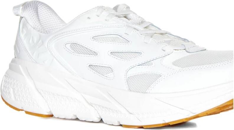 Hoka One Witte Mesh Sneakers Lichtgewicht Constructie White Heren