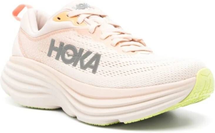 Hoka One Witte Mesh Sneakers met Logo Print White Dames