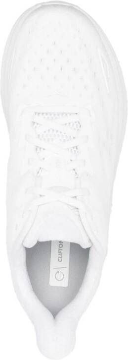 Hoka One Witte Veterschoen met Geribbelde Zool White Heren