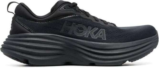 Hoka One Zwarte lage sneakers met reflecterende details Black Heren