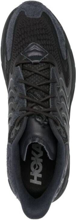 Hoka One Zwarte Mesh Sneakers met Amandel Teen Black Heren