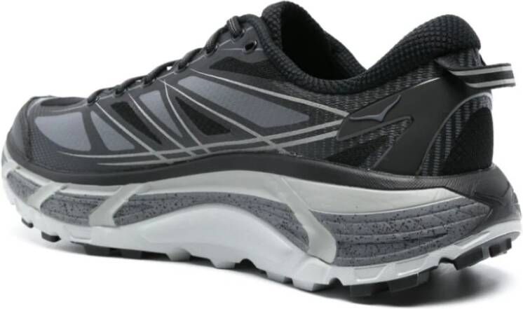 Hoka One Zwarte Sneakers Lichtgewicht Paneelontwerp Black Heren