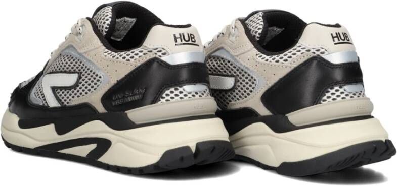 Hub Beige Mesh Sneakers met Suede Multicolor Dames