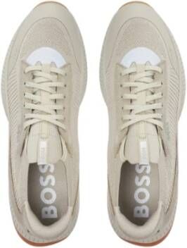 Hugo Boss Beige High Top Stoffen Sneakers Beige Heren