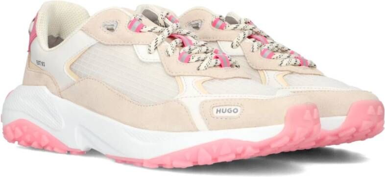 Hugo Boss Beige Lage Sneakers met Luxe Details Multicolor Dames